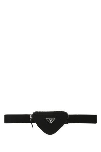 Prada Black Nylon Belt  Black  Uomo 95 In Nero