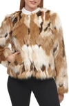 Karl Lagerfeld Faux Fur Shag Jacket In Beige