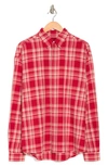 Rta Sierra Plaid Long Sleeve Button-up Shirt In Red Plaid