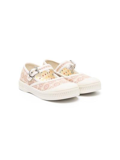Gucci Kids' Double G Ballerina Shoes In Neutrals