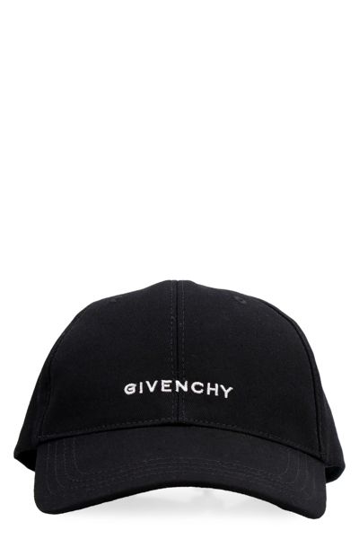 Givenchy Logo-embroidered Canvas Cap In Black