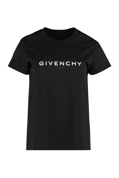 Givenchy Logo印花t恤 In Black