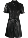 Nanushka Black Halli Shirt Vegan Leather Dress In Black
