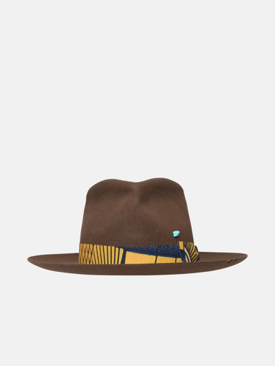 Superduper Feat Lorenzojova Brown Felt Bouganville Hat