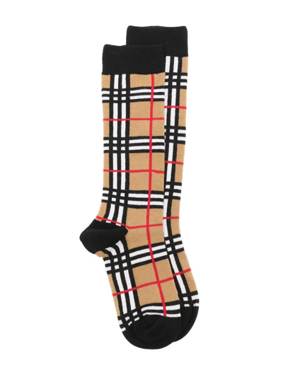 Burberry Kids' Vintage Check Intarsia Socks In Multicoloured