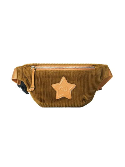 Gucci Kids' Star Patch Belt Bag In Brown