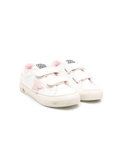 Golden Goose Kids' Super-star Touch-strap Sneakers In White