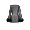 SANTA BRANDS BLACK OSTRICH FEATHER CUFF MINI DRESS,FEATHERSDRESSBLACK18735005