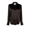 Frame The Standard Silk-blend Satin Shirt In Brown