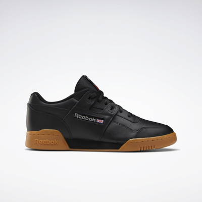 Reebok Workout Clean Og Knit Sneakers In Black/carbon/classic Red