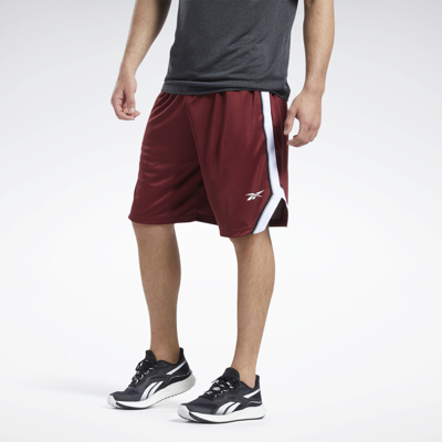 Reebok Workout Ready Mesh Shorts In Classic Burgundy