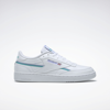 Reebok Club C 85 Vegan Shoes In Ftwr White/lilac Glow/classic Teal