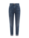 PINKO DISTRESSED BELTED SKINNY JEANS