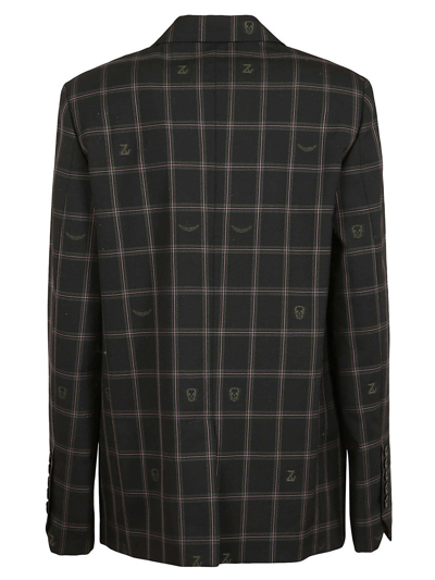 Zadig & Voltaire Vanille Car Checked Blazer In Noir