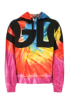 Dolce & Gabbana Multicolor Tie Dye Hooded Sweatshirt Sweater In Blue/yellow
