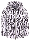 Dolce & Gabbana Piumino Graffiti-logo-print Padded Jacket In Nero F.bco Nat