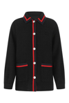 MIU MIU STRIPED TRIM TWEED JACKET