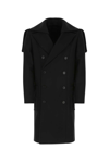 Balmain Double Lapel Double-breasted Coat In Black