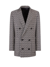 Balmain Oversized Monogrammed Blazer In Black