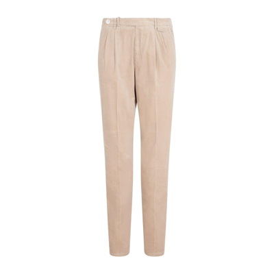 Brunello Cucinelli Corduroy Button Fastened Trousers In Neutrals