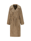 Balenciaga Towel Trench Coat In Sand-coloured Cotton In Dune