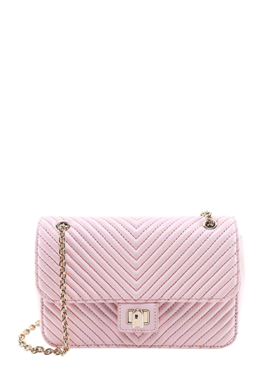 Furla Quilted Foldover Chain-link Shoulder Bag In Pink