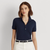 Lauren Petite Piqué Polo Shirt In French Navy