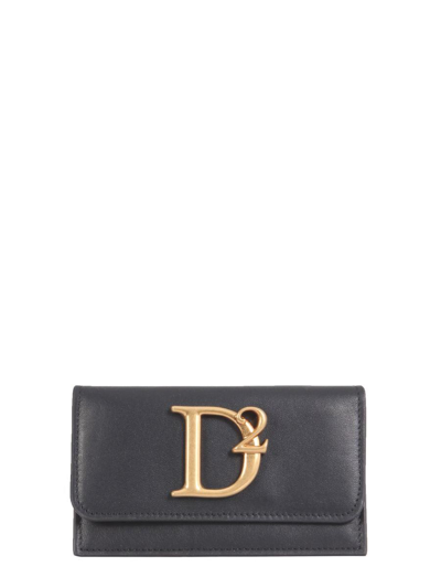 Dsquared2 Leather Card Holder In Black