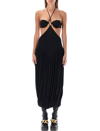 Stella Mccartney Midi Dress With Halter Neckline And Triangle Bra In Black