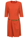 Stella Mccartney Chain-detail Draped Mini Dress In Orange
