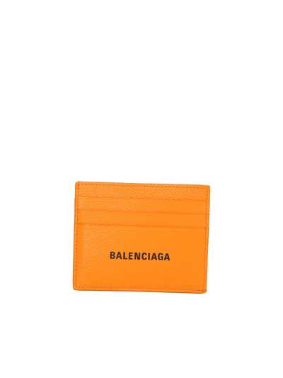 Balenciaga This Card Holder From  Has Sleek And Pratical Design In Orange