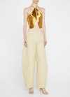 Cult Gaia Quella Metallic-finish Vest In Gold
