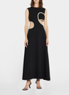 Simkhai Slim-fit Pearlescent-embellished Woven Midi Dress In Black