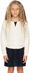 CHLOÉ KIDS OFF-WHITE CREWNECK CARDIGAN