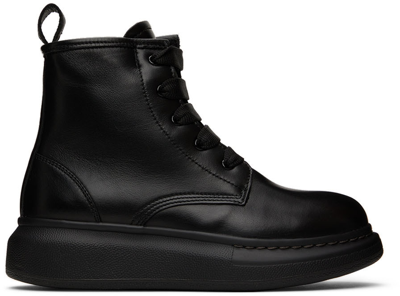 Alexander Mcqueen Kids Black Leather Boots - 10.5 Jnr