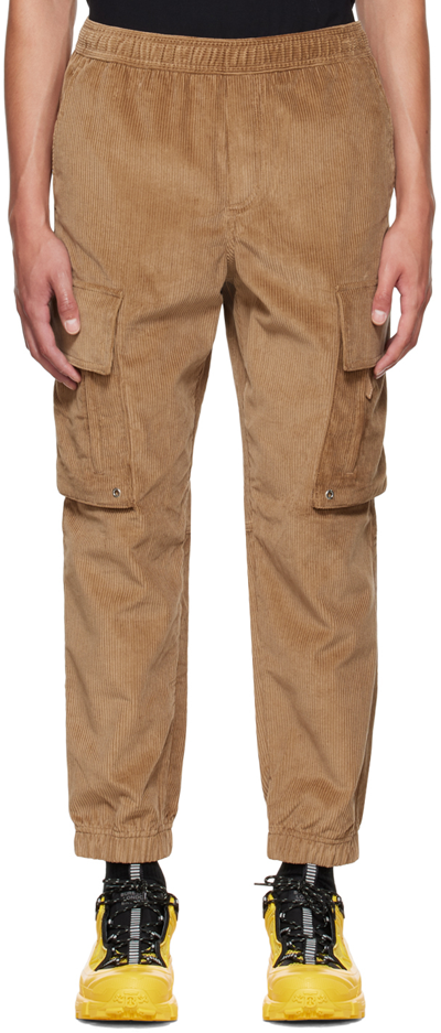 Burberry Javier Cotton Corduroy Cargo Joggers In Brown
