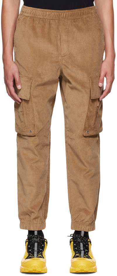 Burberry Javier Cotton Corduroy Cargo Joggers In Dark Camel