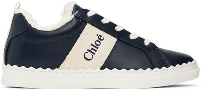 Chloé Logo-tape Low-top Sneakers In 蓝色