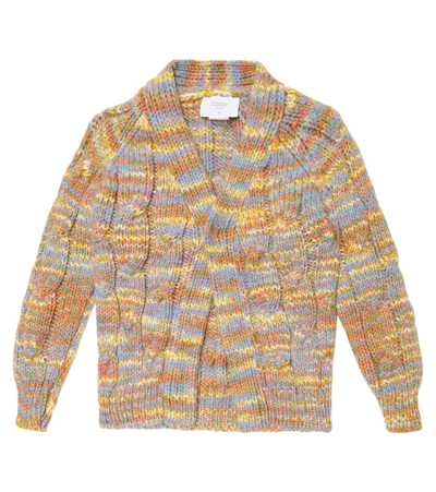 Paade Mode Kids' Cable-knit Cardigan In Oslo Blue