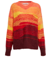 Acne Studios Ombré Knitted Sweater In Coral Red/burgundy