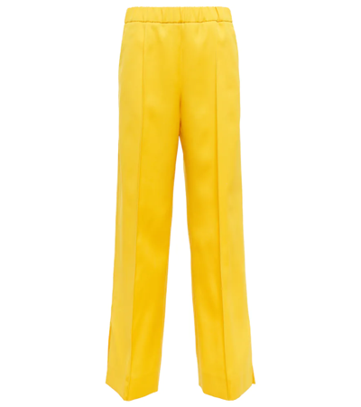 Jil Sander Wide-leg Virgin Wool Pants In Gelb