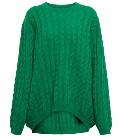 Jardin Des Orangers Cable-knit Cashmere Sweater In Green