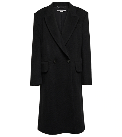 Stella Mccartney Double-breasted Wool Coat In Black