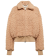 Stella Mccartney Softly Textured Cropped Bomber Jacket In Blush