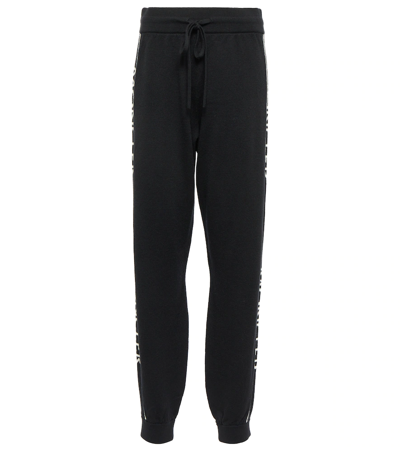 Moncler Logo-trimmed Wool Sweatpants In Black