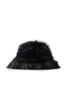 Dolce & Gabbana Women's Faux Fox Fur Bucket Hat In Black