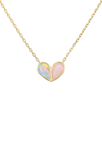 Gemella Jewels Jumbo Sweetheart 18k Yellow Gold Opal Necklace In Multi