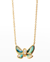SYNA YELLOW GOLD ABALONE BUTTERFLY NECKLACE