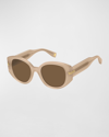 Marc Jacobs Round Sunglasses In Beige