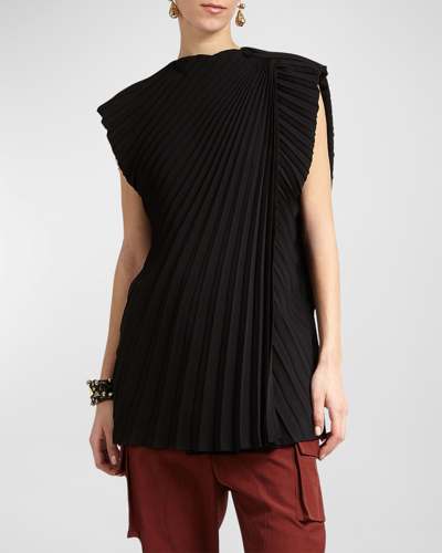Colville Cerith Front-drape Pleated Top In 黑色